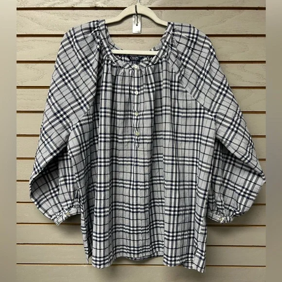 Chaps Navy and White Checkered Shirt - Picture 6 of 6